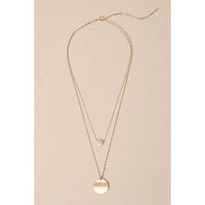 Lulus Effortlessly Ravishing Gold Pearl Pendant Layered Necklace - Size One Size